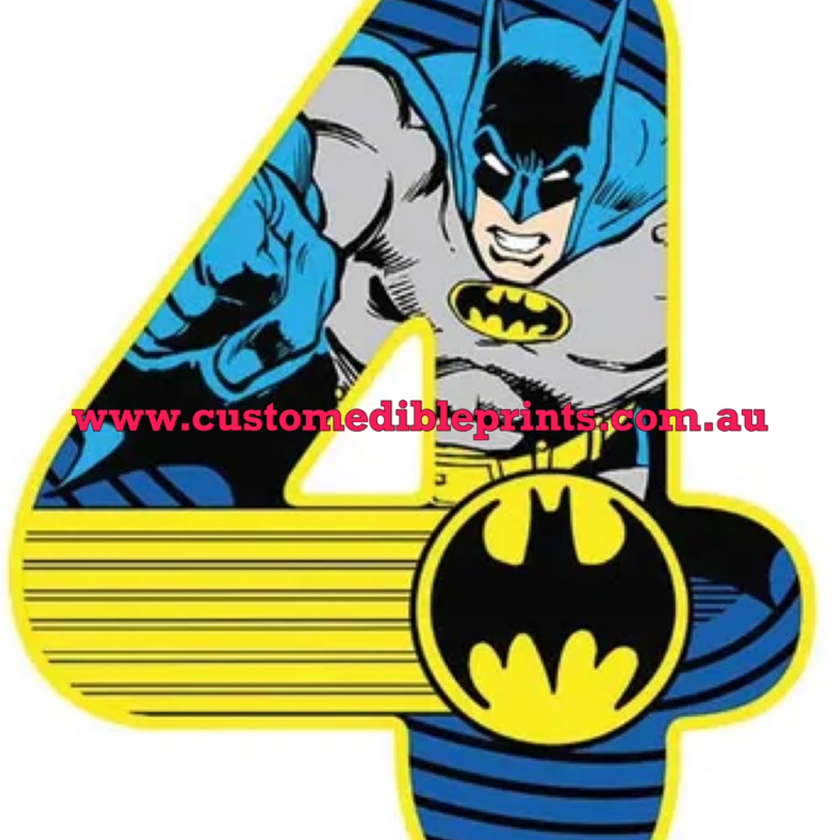 BATMAN NUMBER 4 EDIBLE IMAGE | CUSTOM EDIBLE PRINTS