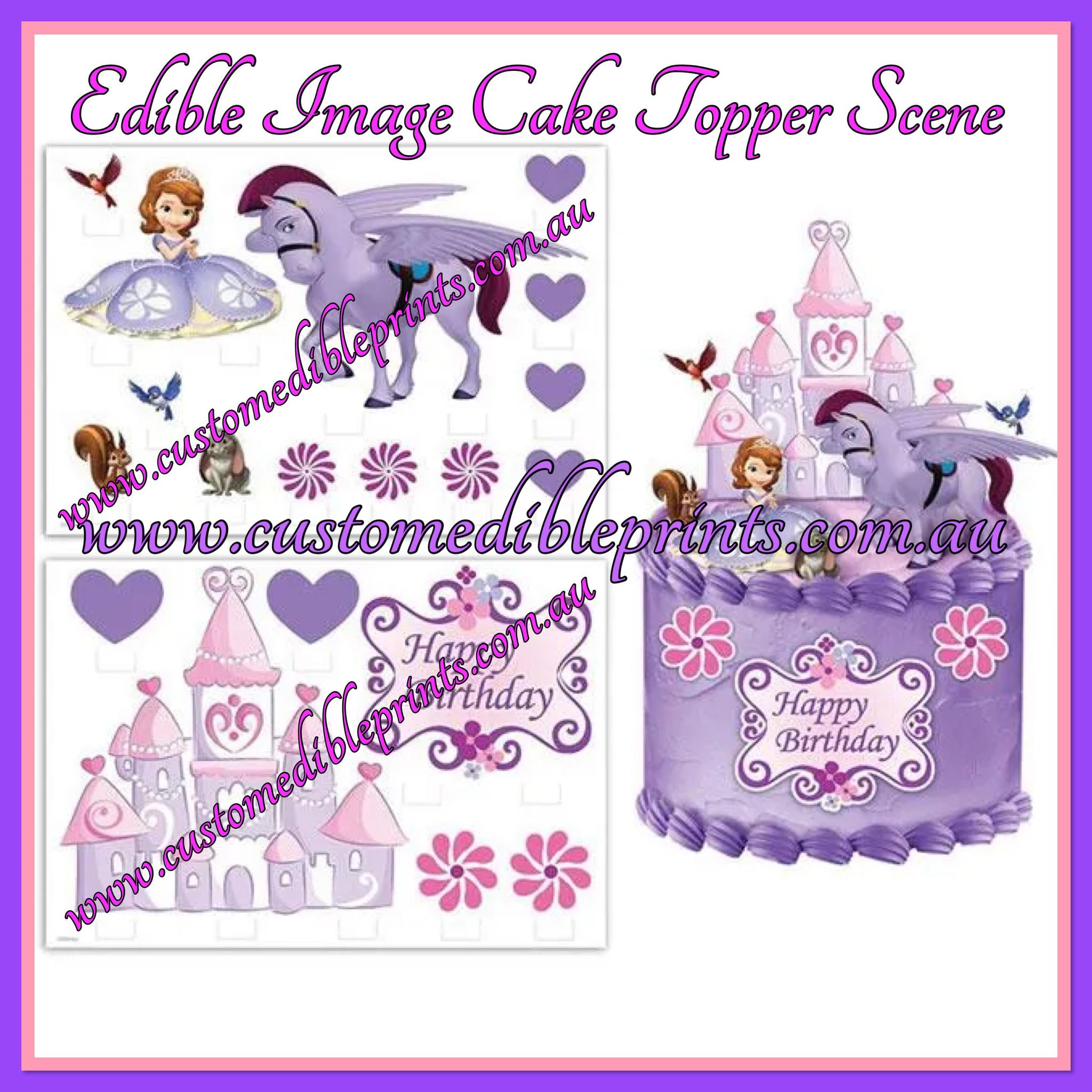 DISNEY SOFIA THE FIRST CAKE TOPPER SCENE - EDIBLE IMAGES | CUSTOM ...