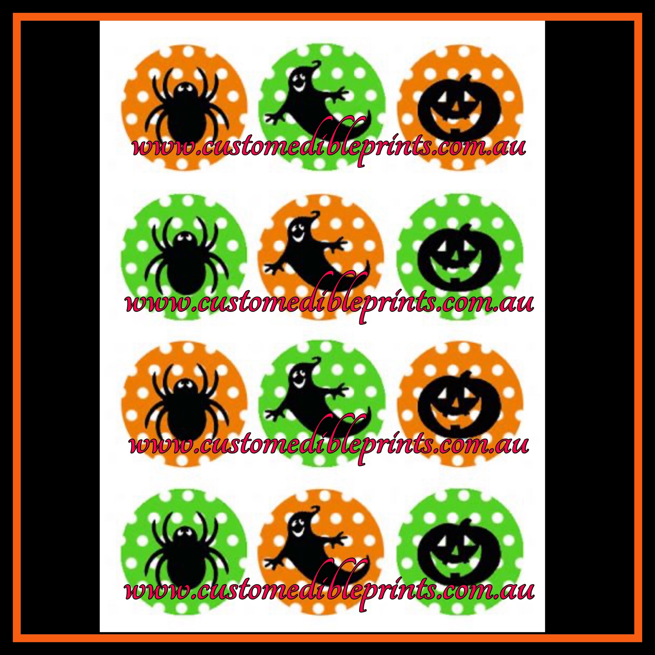 Halloween Edible Prints - 2.5" - 12 Per Sheet | CUSTOM EDIBLE PRINTS