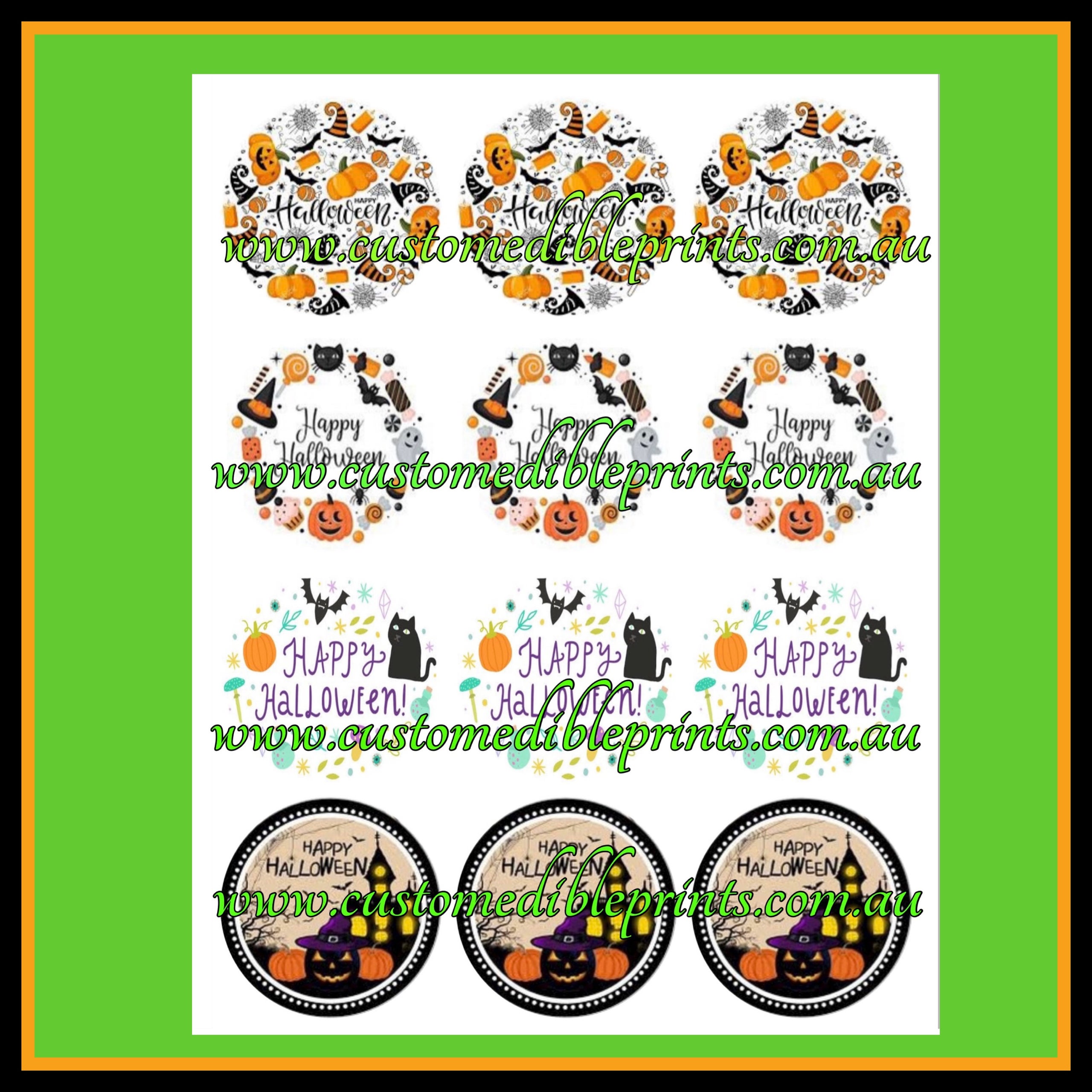Halloween Edible Prints - 2.5" - 12 Per Sheet | CUSTOM EDIBLE PRINTS