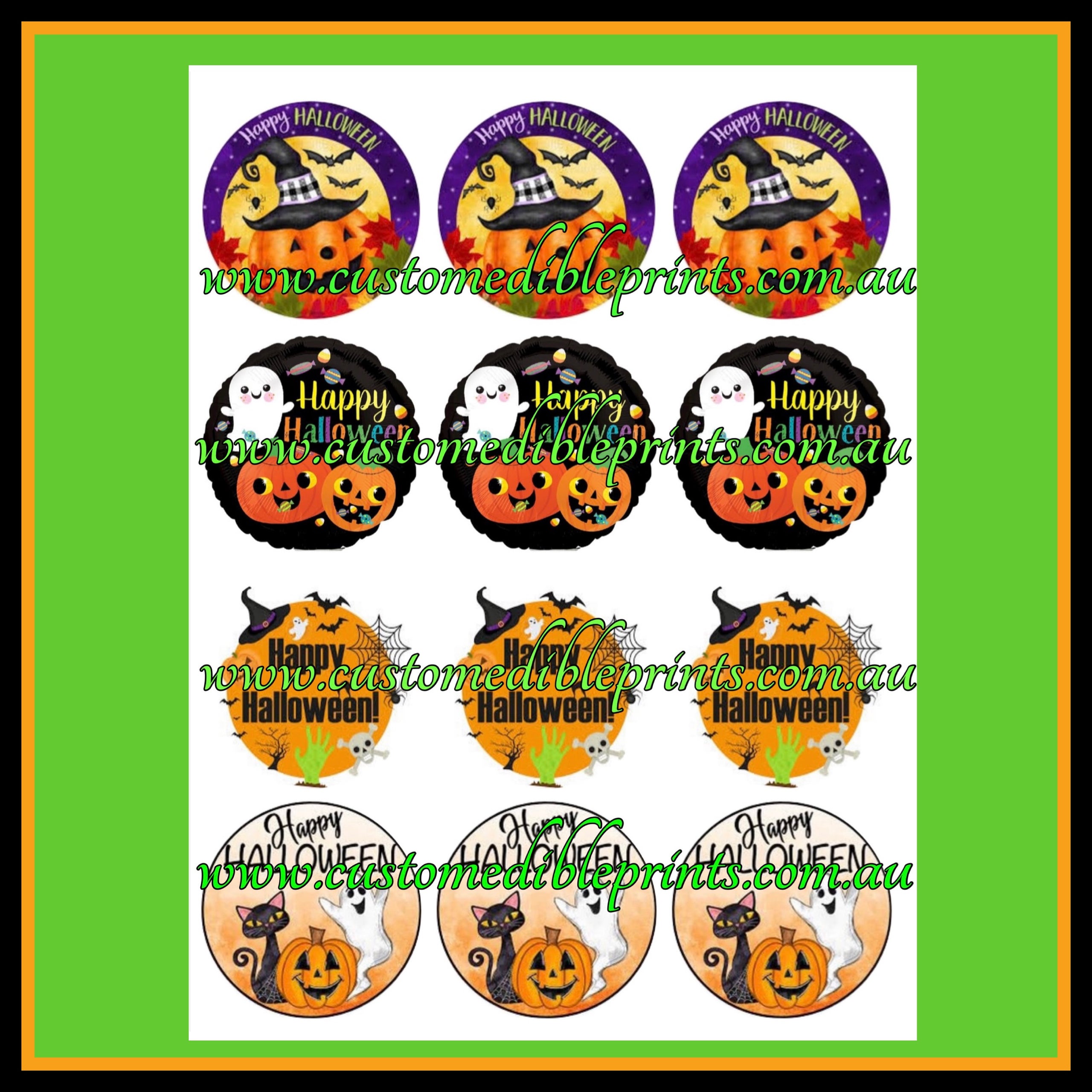 Halloween Edible Prints - 2.5" - 12 Per Sheet | CUSTOM EDIBLE PRINTS