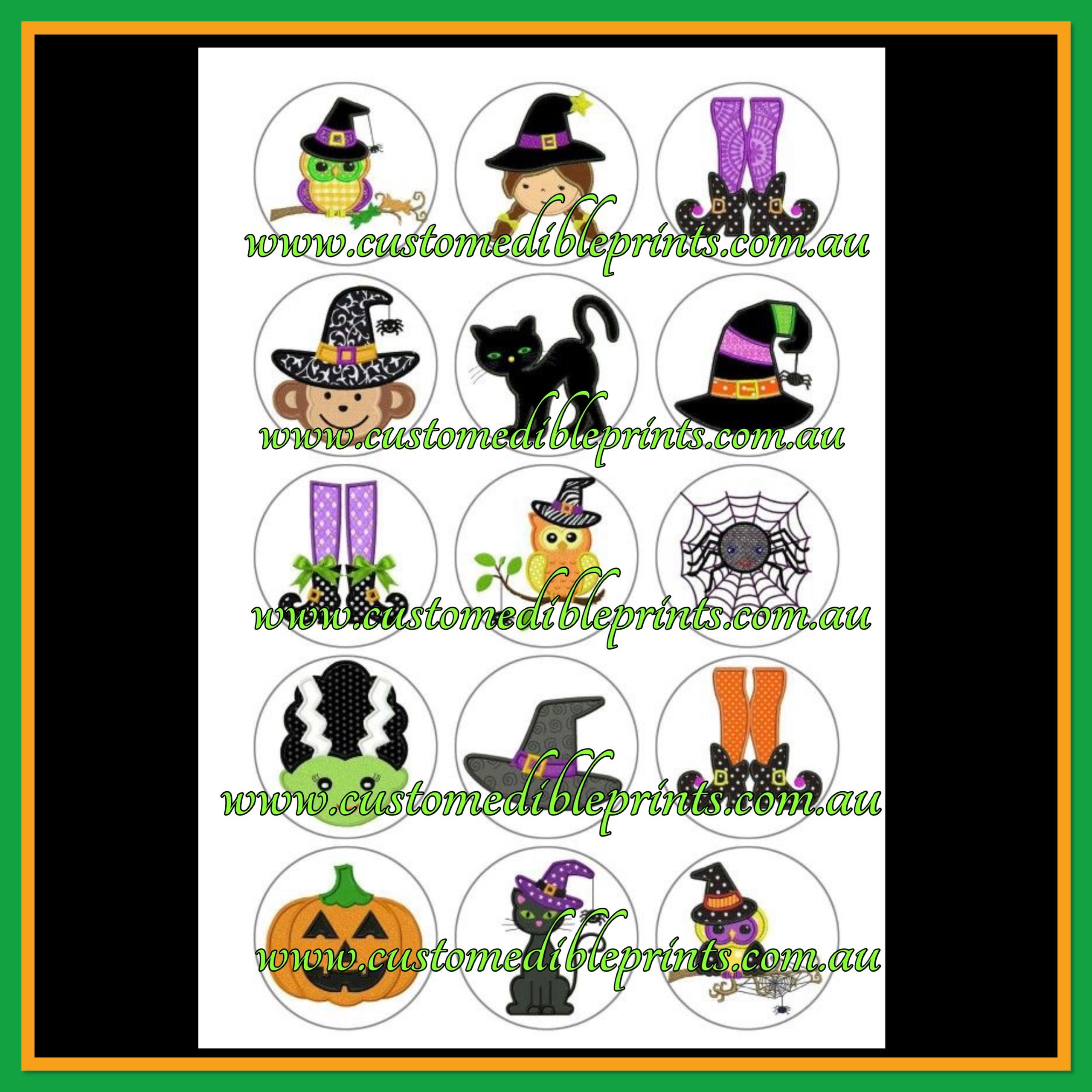 Halloween Edible Prints - 2.5" - 12 Per Sheet | CUSTOM EDIBLE PRINTS