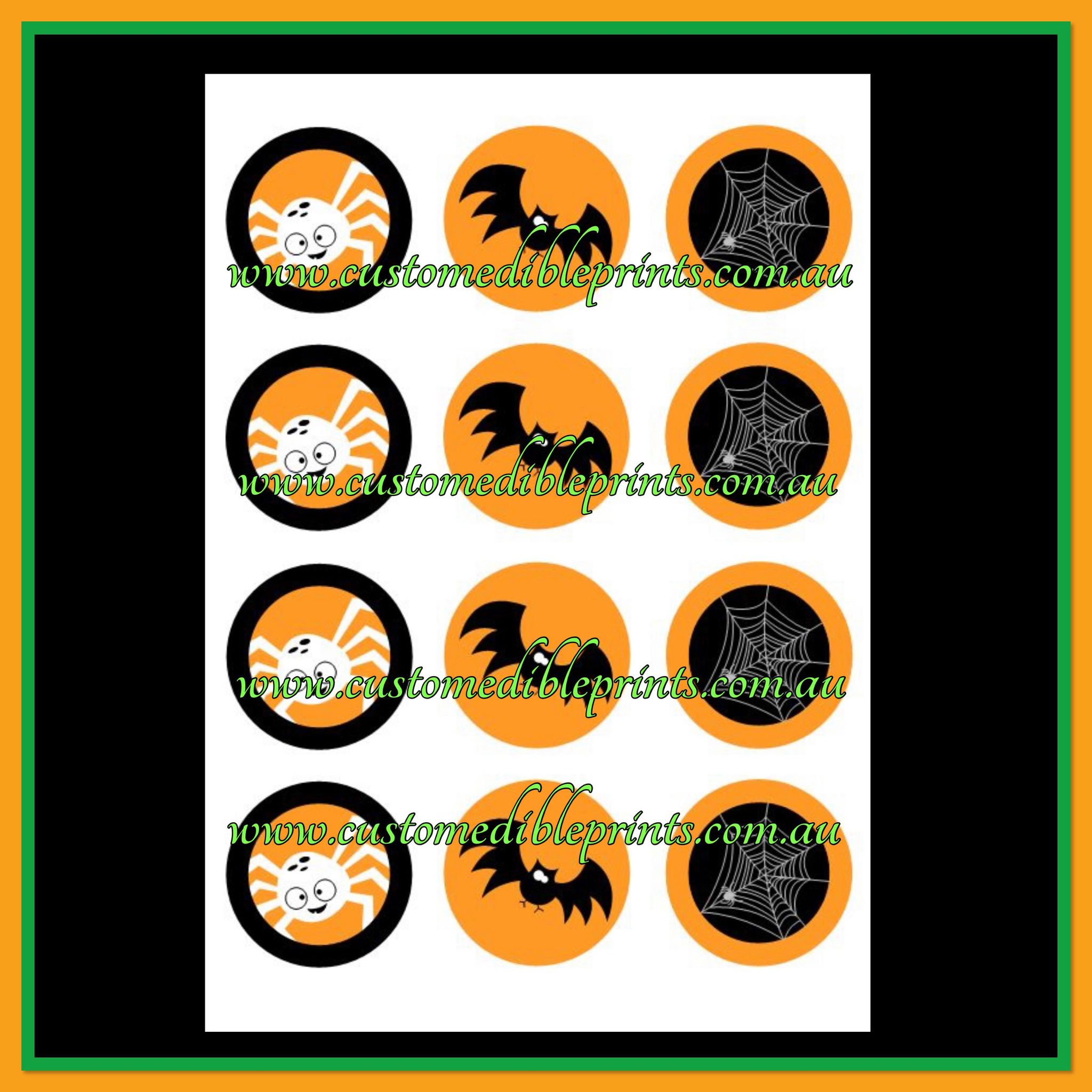 Halloween Edible Prints -2.5" - 12 Per Sheet | CUSTOM EDIBLE PRINTS