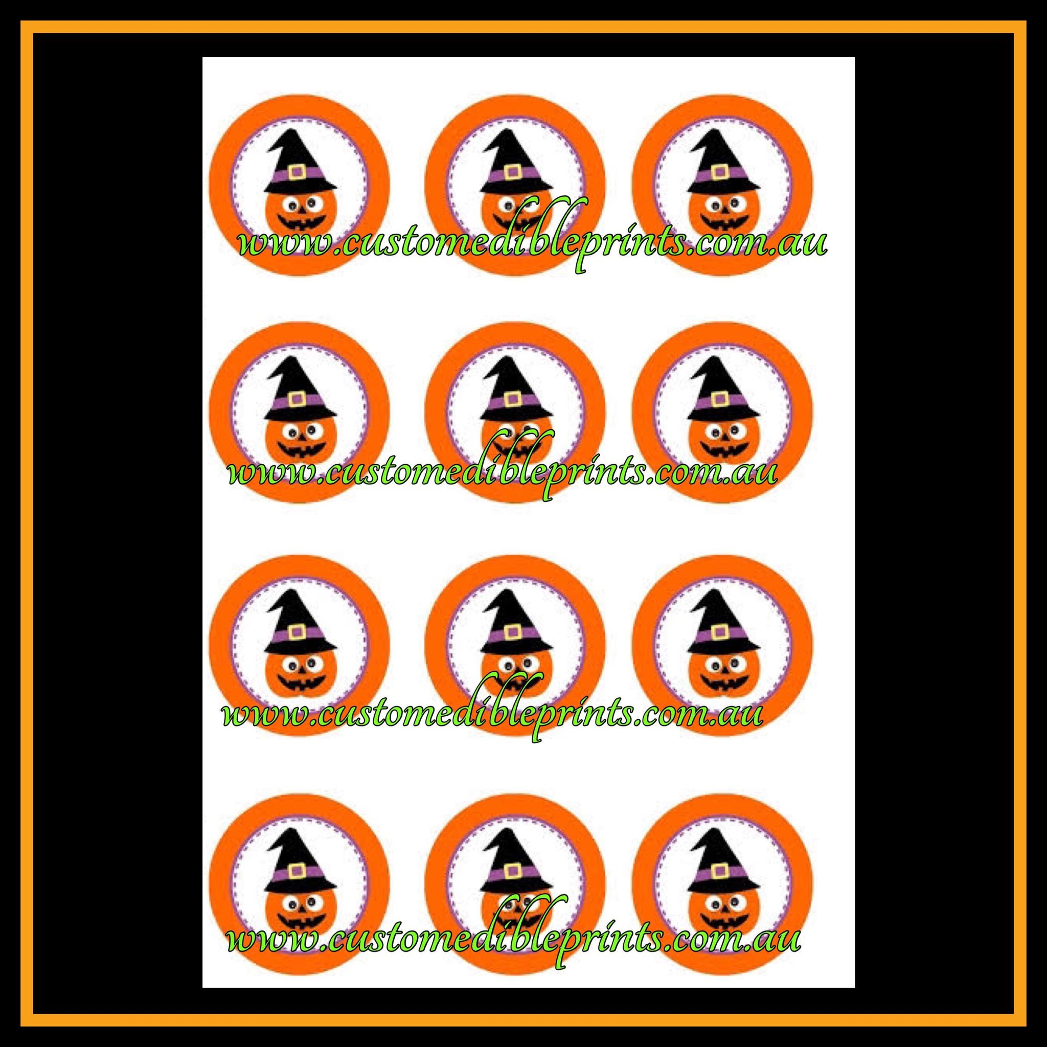 Halloween Edible Prints + 2.5" - 12 Per Sheet | CUSTOM EDIBLE PRINTS