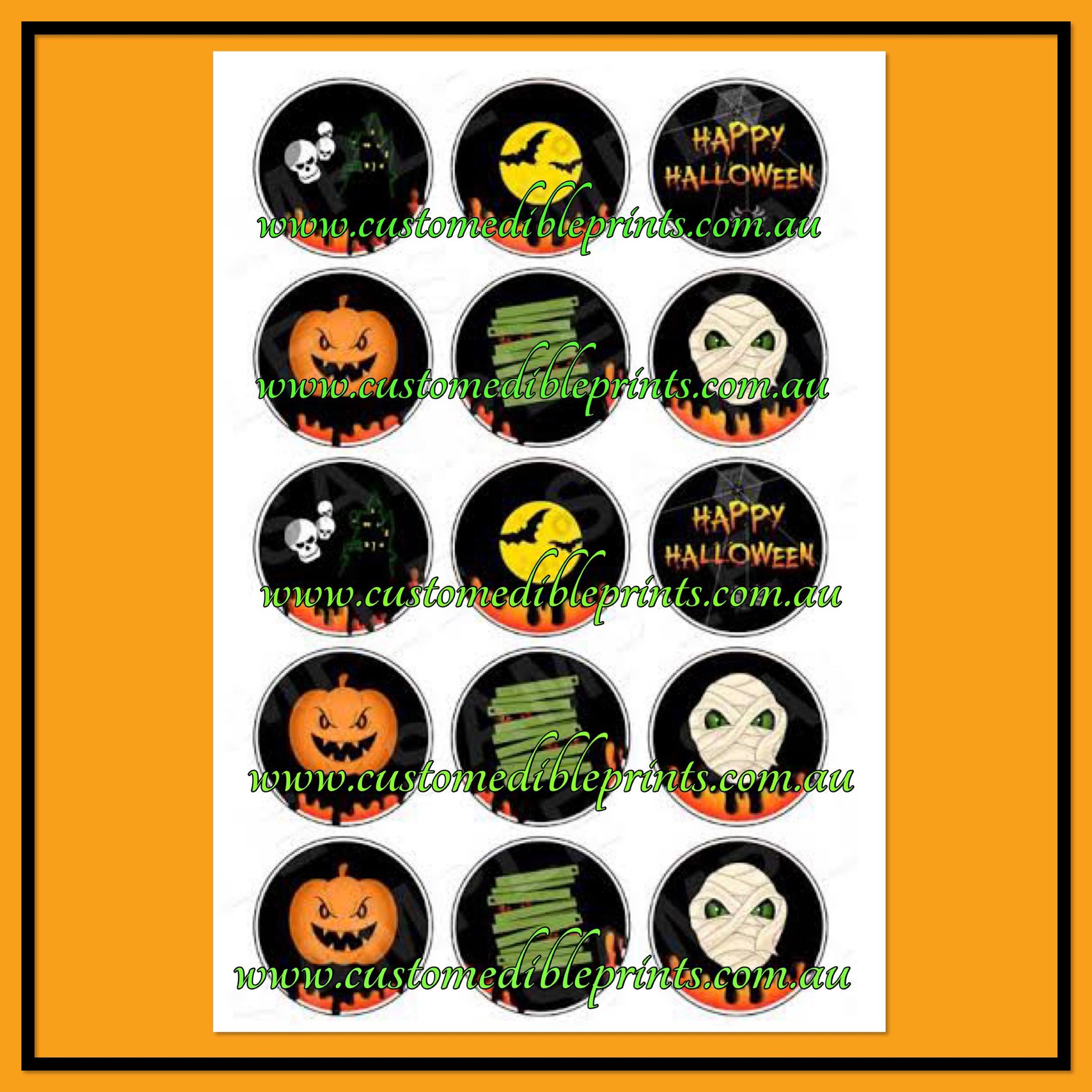 Halloween Edible Prints - 2" - 15 Per Sheet | CUSTOM EDIBLE PRINTS