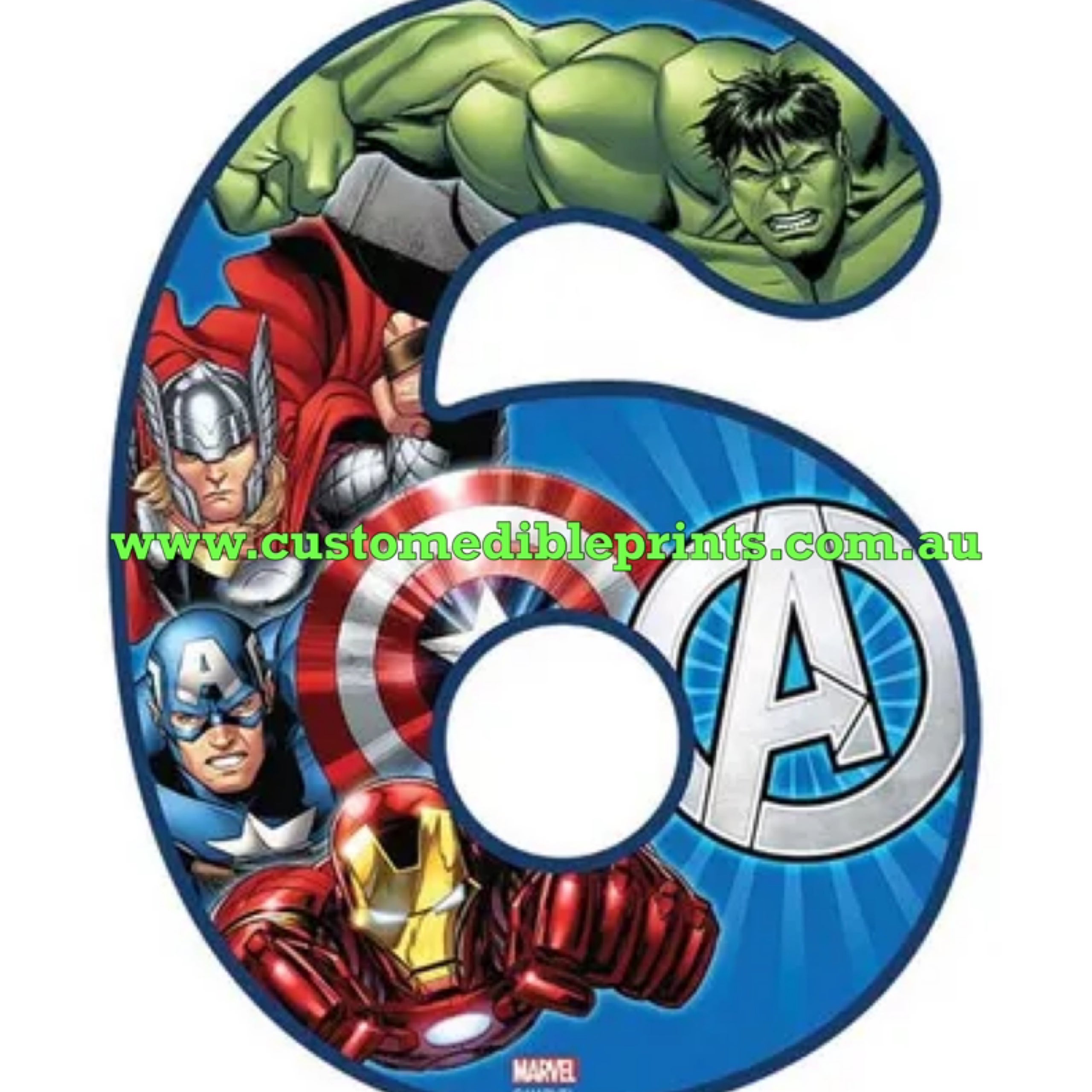AVENGERS NUMBER 6 EDIBLE IMAGE CUSTOM EDIBLE PRINTS avengers-number-6-edible-image-custom-edible-prints