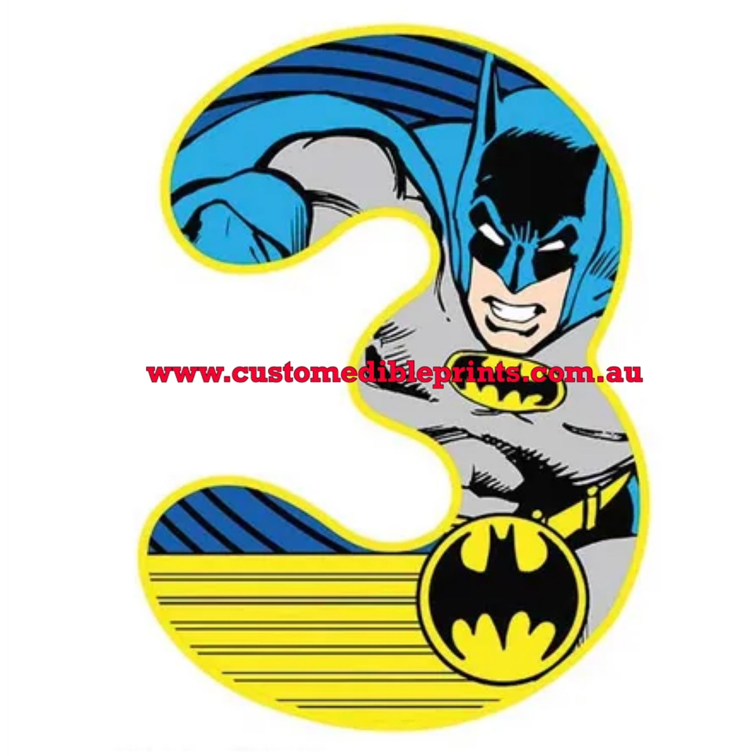 BATMAN NUMBER 3 EDIBLE IMAGE | CUSTOM EDIBLE PRINTS